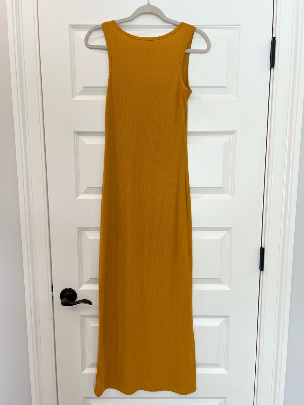 Heart Hips Mustard Ribbed Maxi Dress Sleeveless Stretch Boho Large - Picture 9 of 9